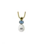 peridot pendant with pearl